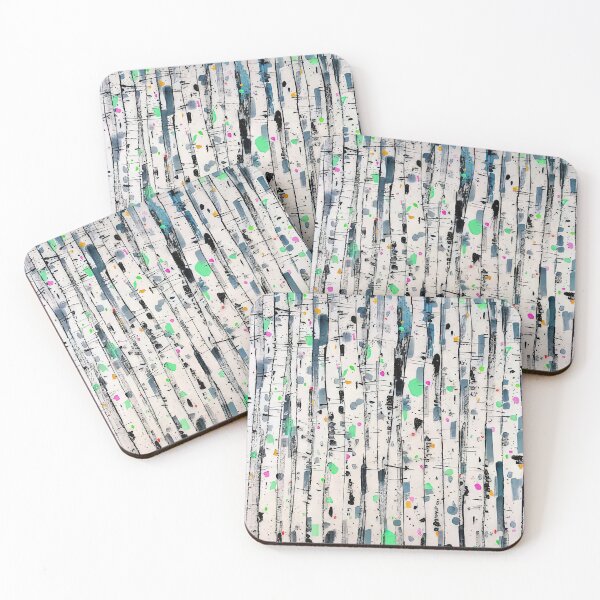 Item preview, White poplar woods - abstract expressionism, ink and wash painting designed and sold by NeonCanvasDream.