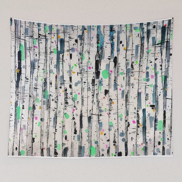 Item preview, White poplar woods - abstract expressionism, ink and wash painting designed and sold by NeonCanvasDream.