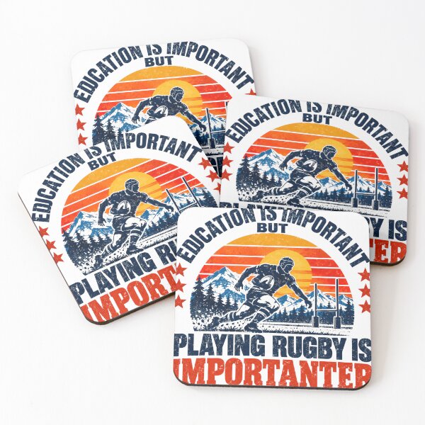 Item preview, Education Is Important But Playing Rugby Is Importanter Funny Rugby Player Rugby Fan designed and sold by SEEM-drawing.