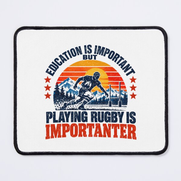 Item preview, Education Is Important But Playing Rugby Is Importanter Funny Rugby Player Rugby Fan designed and sold by SEEM-drawing.