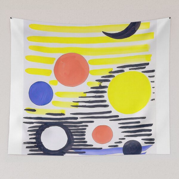 Item preview, 7 circles abstract 1966 designed and sold by NeonCanvasDream.