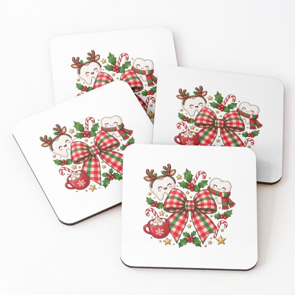 Item preview, Christmas Dental Bow with Smiling Teeth and Cocoa designed and sold by skyartdesign.