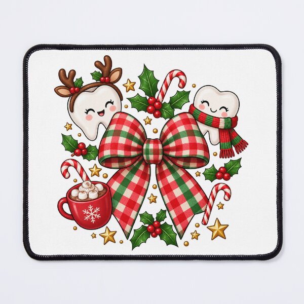 Item preview, Christmas Dental Bow with Smiling Teeth and Cocoa designed and sold by skyartdesign.