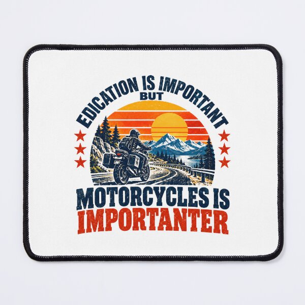 Item preview, Edication Is Important But Motorcycles Is Importanter Motorcycle Rider Enthusiast designed and sold by SEEM-drawing.