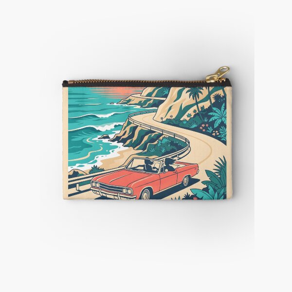 Item preview, Vintage Red Convertible Driving on Coastal Road – Retro Beach Drive Design designed and sold by Sea Gem.