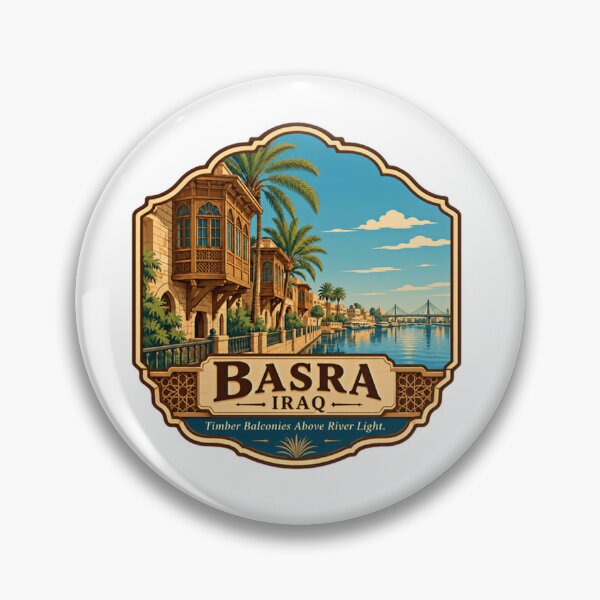 Item preview, Basra Iraq Timber Balconies Above River Light Iraqi City Travel Heritage designed and sold by Simsimah26Parks.