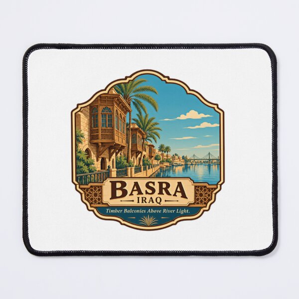 Item preview, Basra Iraq Timber Balconies Above River Light Iraqi City Travel Heritage designed and sold by Simsimah26Parks.