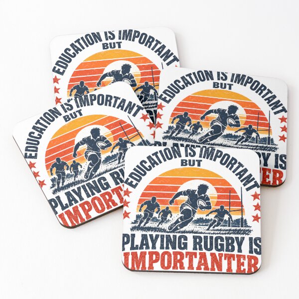 Item preview, Education Is Important But Playing Rugby Is Importanter Rugby Player Fan Sports Lover designed and sold by SEEM-drawing.