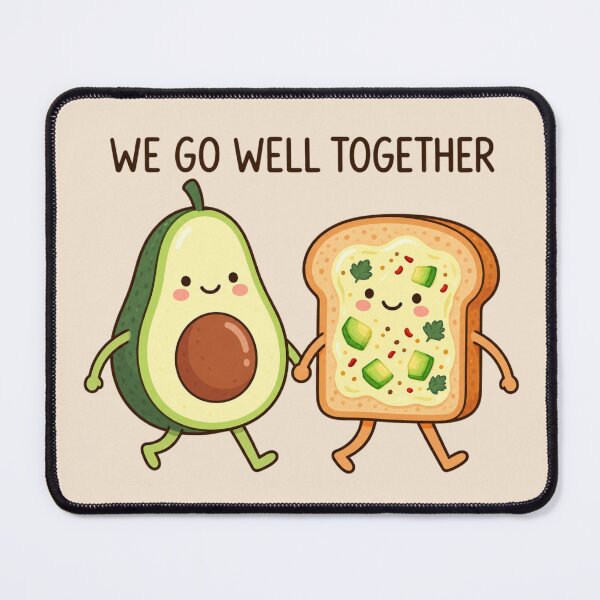 Item preview, We Go Well Together | Cute Avocado & Toast Friendship Art designed and sold by MrDev.