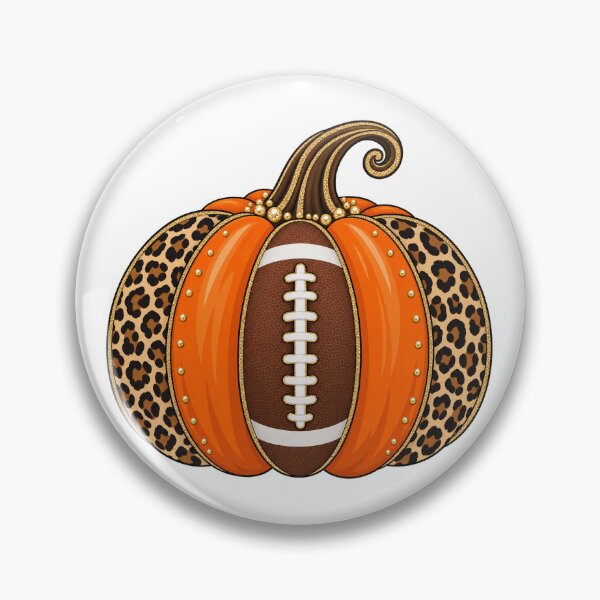 Item preview, Leopard Print Football Pumpkin for Autumn Game Day designed and sold by skyartdesign.