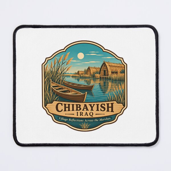 Item preview, Chibayish Iraq Village Reflections Across The Marshes Iraqi Heritage Travel Souvenir designed and sold by Simsimah26Parks.