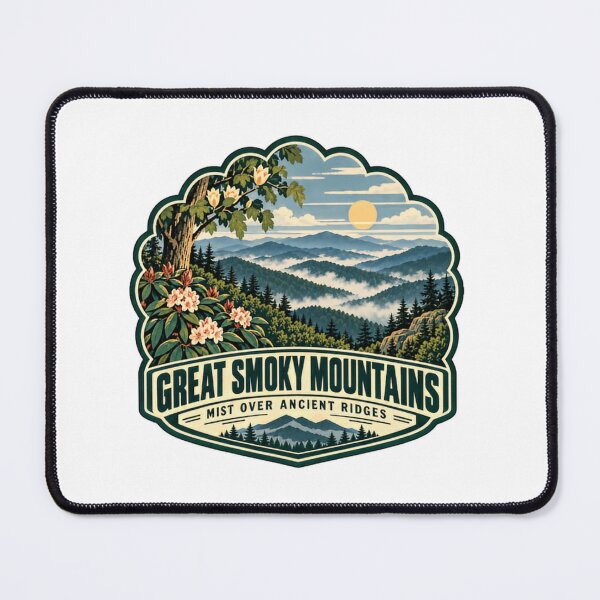 Item preview, Great Smoky Mountains Mist Over Ancient Ridges National Park Hiker Traveler Nature Lover designed and sold by Simsimah26Parks.