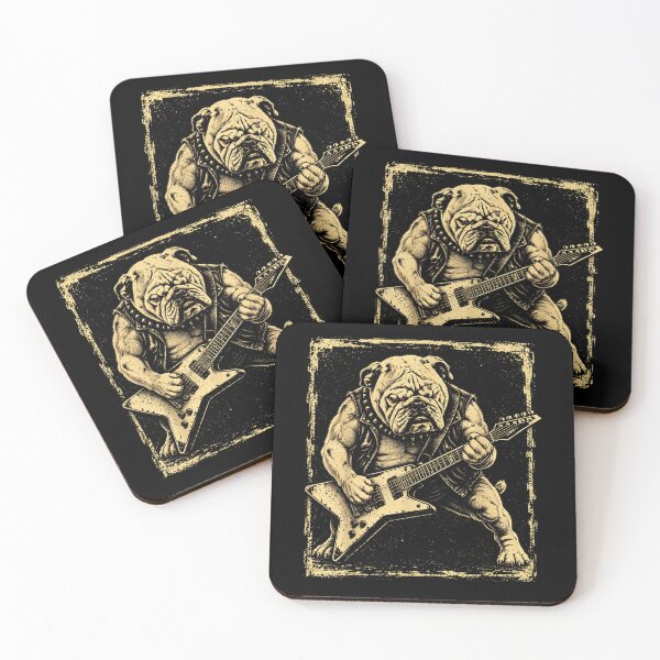 Item preview, Funny Bulldog Dog Playing Guitar Rock Punk Vintage designed and sold by ArtByimamS.