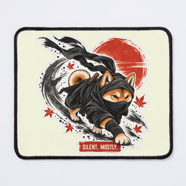 Item preview, Silent Mostly – Funny Shiba Inu Ninja Dog designed and sold by Jaani-T.