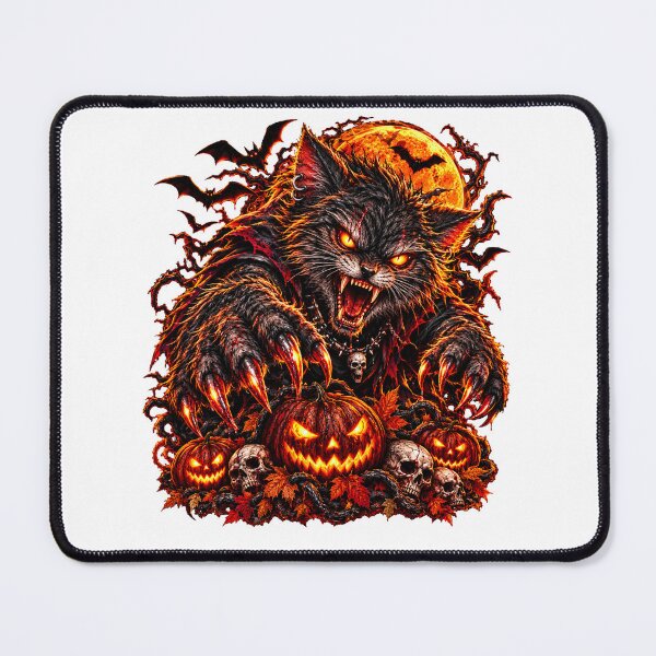Item preview, Scary cat Full Moon Halloween Costume Horror cat designed and sold by QuiteOrbit.