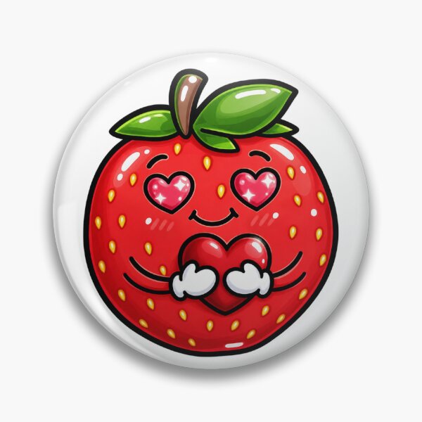 Item preview, Cute Kawaii Strawberry Hugging Heart designed and sold by DailyPeach.