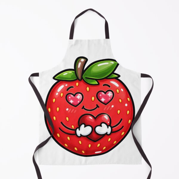 Item preview, Cute Kawaii Strawberry Hugging Heart designed and sold by DailyPeach.