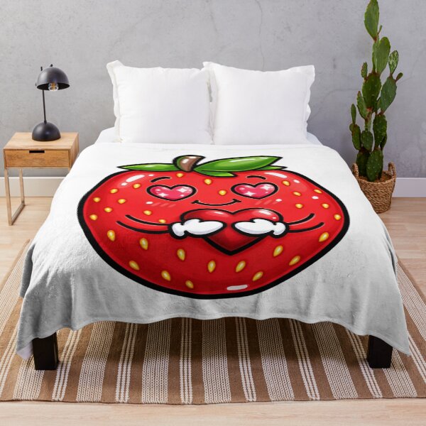 Item preview, Cute Kawaii Strawberry Hugging Heart designed and sold by DailyPeach.