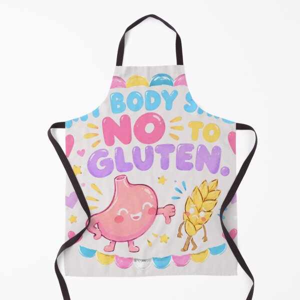 Item preview, My Body Said No To Gluten – Cute Kawaii Stomach & Wheat – Funny Gluten Free Tee designed and sold by bobscraze.