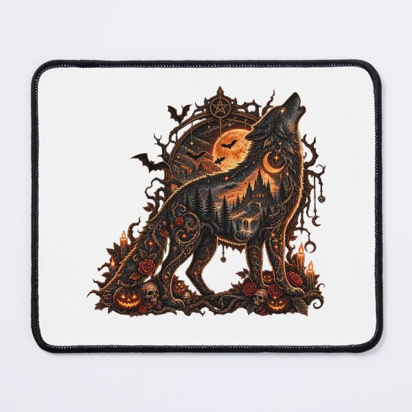 Item preview, Wolf Howling at Moon Silhouette designed and sold by QuiteOrbit.