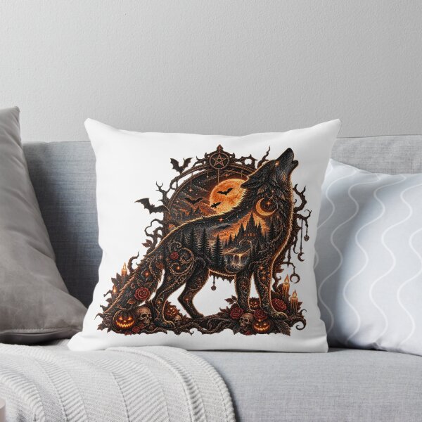 Item preview, Wolf Howling at Moon Silhouette designed and sold by QuiteOrbit.