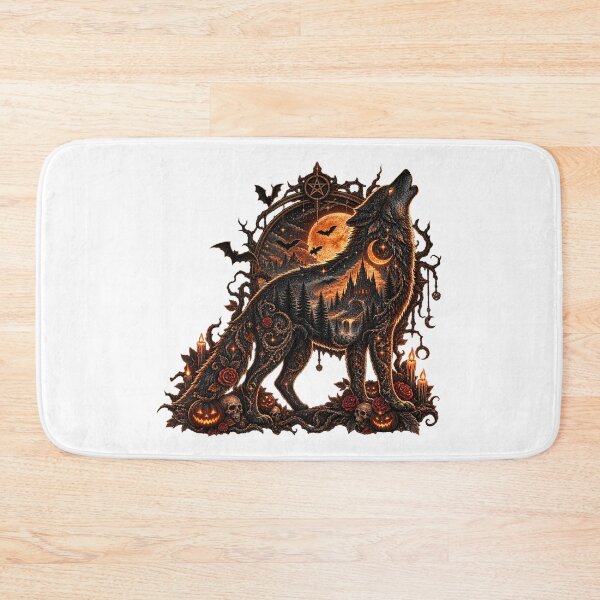 Item preview, Wolf Howling at Moon Silhouette designed and sold by QuiteOrbit.