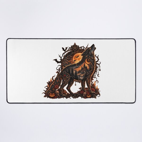 Item preview, Wolf Howling at Moon Silhouette designed and sold by QuiteOrbit.