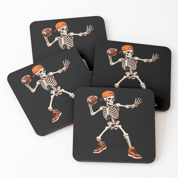 Item preview, Funny Skeleton Playing Football Halloween designed and sold by serialcarachts.