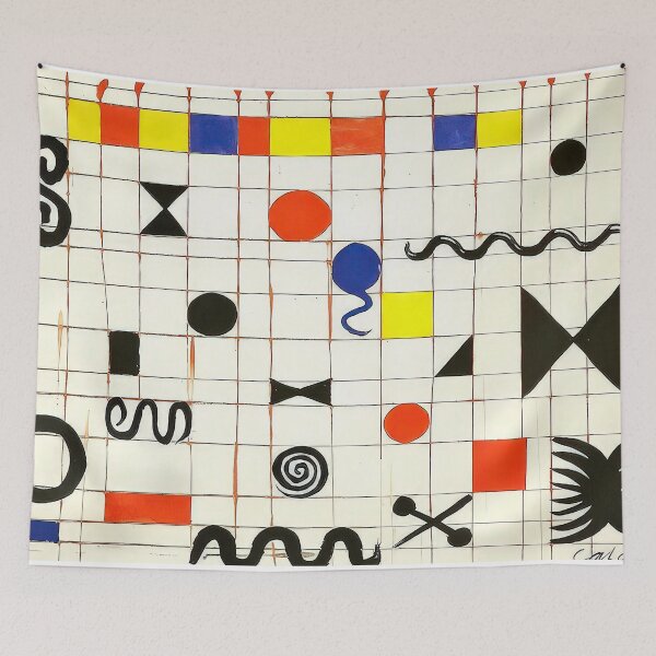 Item preview, Grid with symbols 1966 designed and sold by NeonCanvasDream.