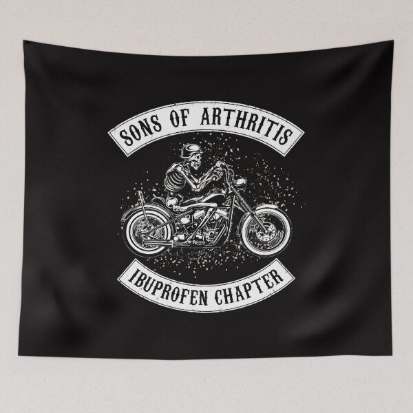 Item preview, Sons of Arthritis Ibuprofen Chapter Biker Skeleton Humor designed and sold by ASTRAXO.