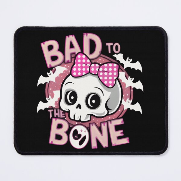 Item preview, Bad to the Bone Cute Skeleton Bow Pastel Pink Halloween Skull designed and sold by Zizo-DR44.