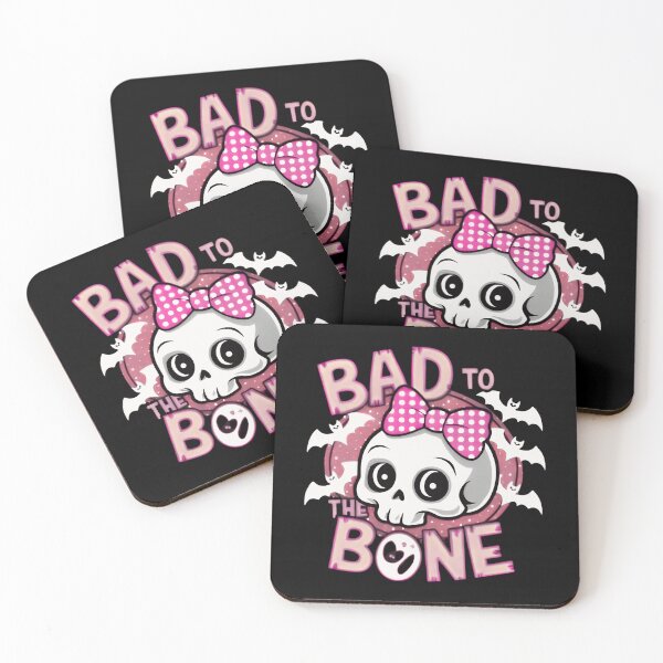 Item preview, Bad to the Bone Cute Skeleton Bow Pastel Pink Halloween Skull designed and sold by Zizo-DR44.
