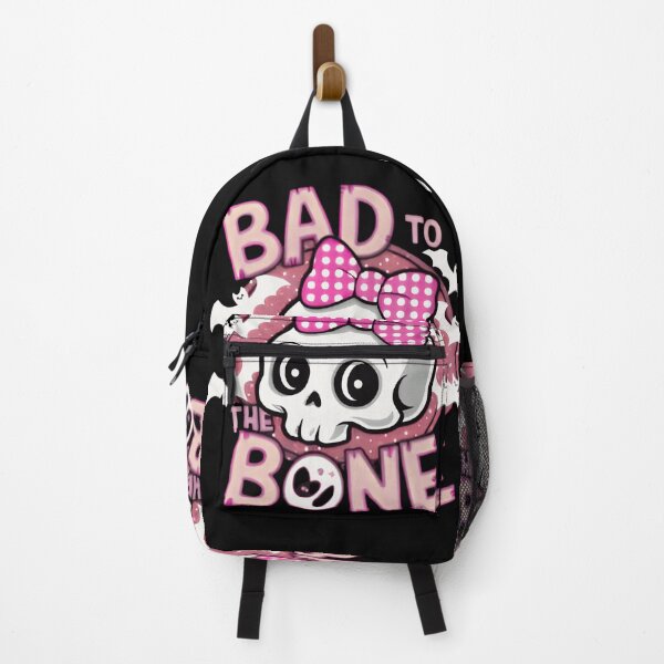 Item preview, Bad to the Bone Cute Skeleton Bow Pastel Pink Halloween Skull designed and sold by Zizo-DR44.
