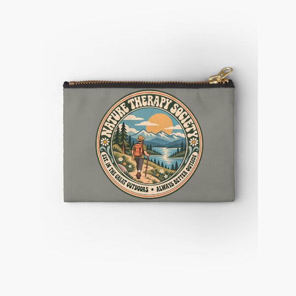 Item preview, Nature Therapy Society – Vintage Hiking Adventure Badge (Male) designed and sold by NomadIdeasCo.