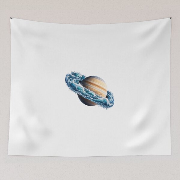 Item preview, Saturn Ring Made of Ocean Waves Cosmic Ocean Space Art designed and sold by Prince Tripathi .