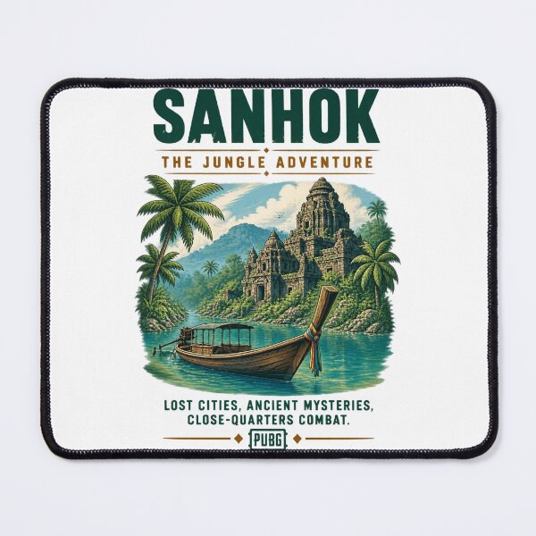 Item preview, Sanhok Retro Travel Poster Featuring Vintage Tropical Island Design designed and sold by MirDemirDemirer.