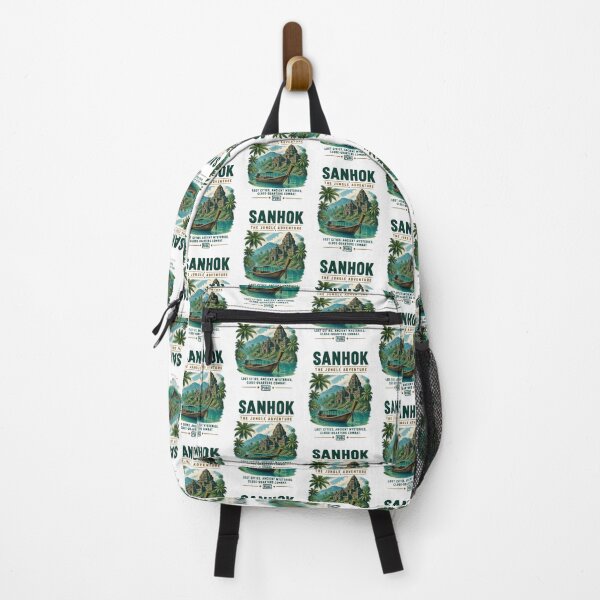 Item preview, Sanhok Retro Travel Poster Featuring Vintage Tropical Island Design designed and sold by MirDemirDemirer.