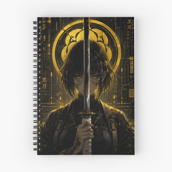 Item preview, Golden Shadow Samurai – Japanese Cyberpunk Warrior Ink Art designed and sold by Dyan4.