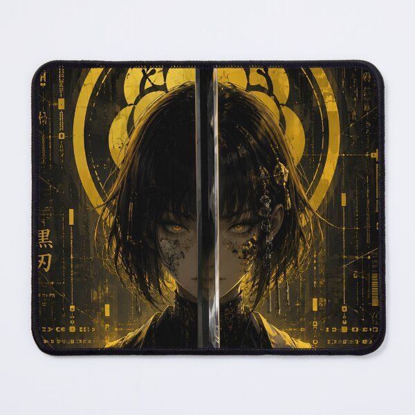 Item preview, Golden Shadow Samurai – Japanese Cyberpunk Warrior Ink Art designed and sold by Dyan4.