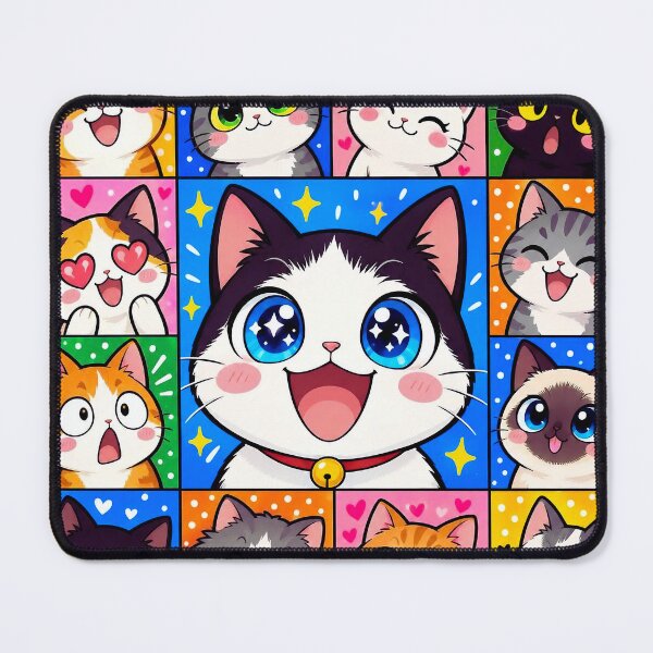 Item preview, Cute Colorful Cat Faces – Kawaii Funny Cats Pattern designed and sold by IMuDesigner.