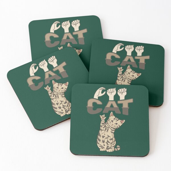 Item preview, ILY Cat ASL Hand Gesture Deaf Hearing Loss Active  designed and sold by TheBraedLuxury.