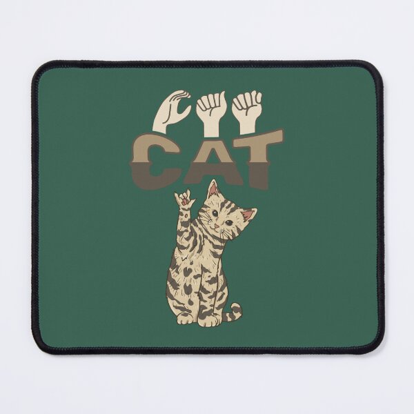 Item preview, ILY Cat ASL Hand Gesture Deaf Hearing Loss Active designed and sold by TheBraedLuxury.