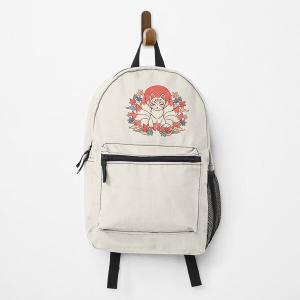 Item preview, Kitsune Fox Mask | Japanese Yokai Maple Leaf Moon Art designed and sold by MrDev.