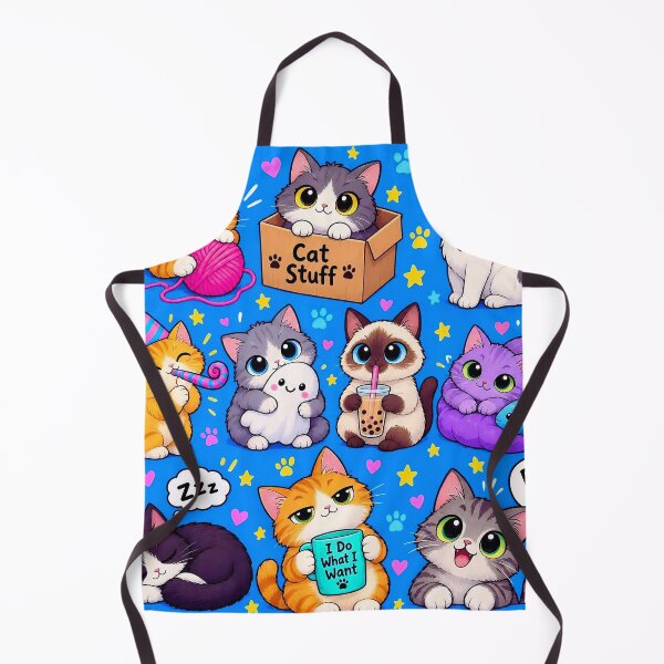 Item preview, Playful Colorful Cats – Cute Kawaii Cat Adventures Pattern designed and sold by IMuDesigner.