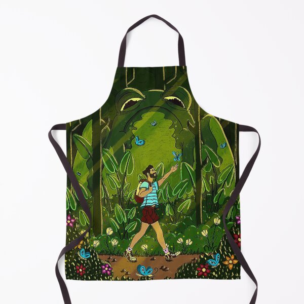 Item preview, Giant Frog in Enchanted Forest: Whimsical Cottagecore Hiking Silhouette and Magical Nature Art Poster designed and sold by benja-08.