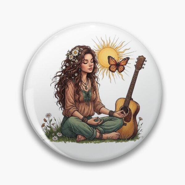 Item preview, "The Aura of the 70s: Portrait of a Hippie Woman" designed and sold by CHRIST5000.