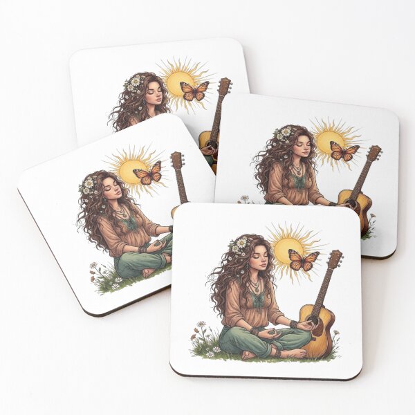 Item preview, "The Aura of the 70s: Portrait of a Hippie Woman" designed and sold by CHRIST5000.