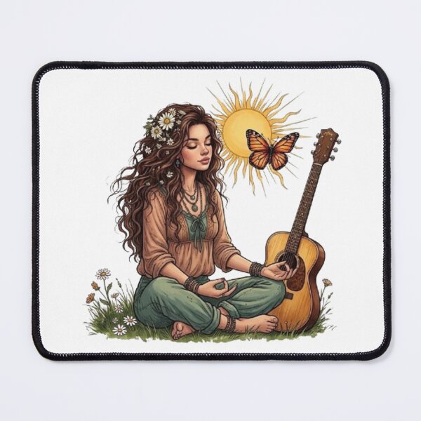 Item preview, "The Aura of the 70s: Portrait of a Hippie Woman" designed and sold by CHRIST5000.