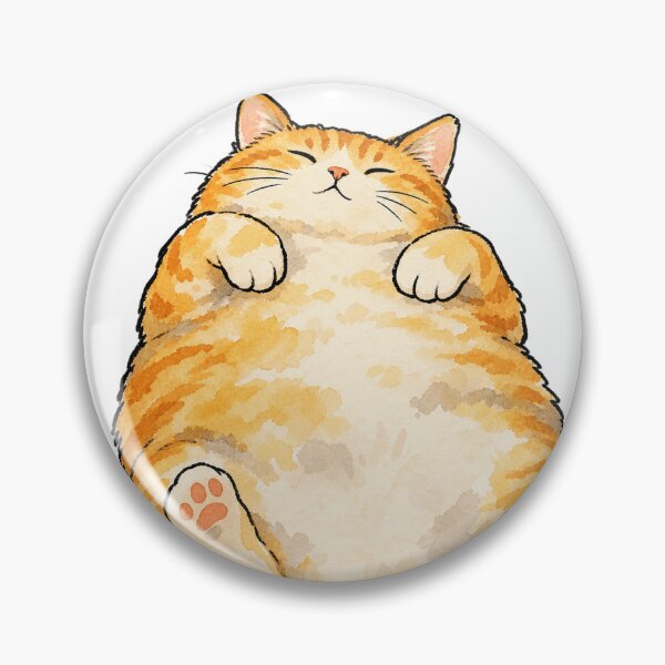 Item preview, Chubby Orange Cat Sleeping on Its Back Watercolor designed and sold by Jessie's Palette.