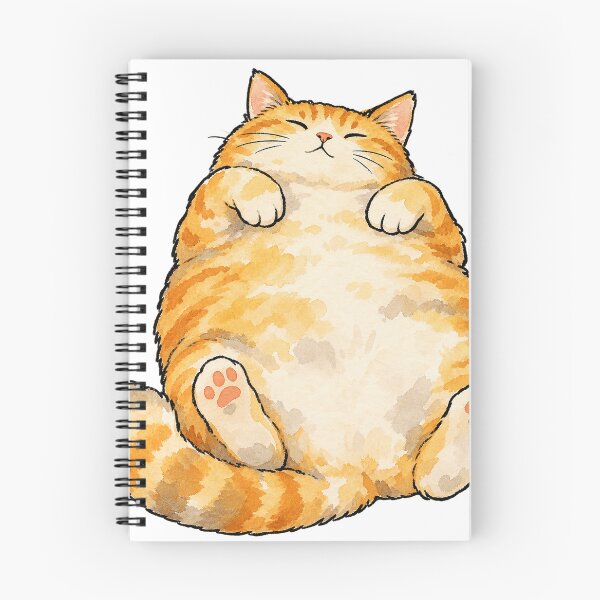 Item preview, Chubby Orange Cat Sleeping on Its Back Watercolor designed and sold by Jessie's Palette.